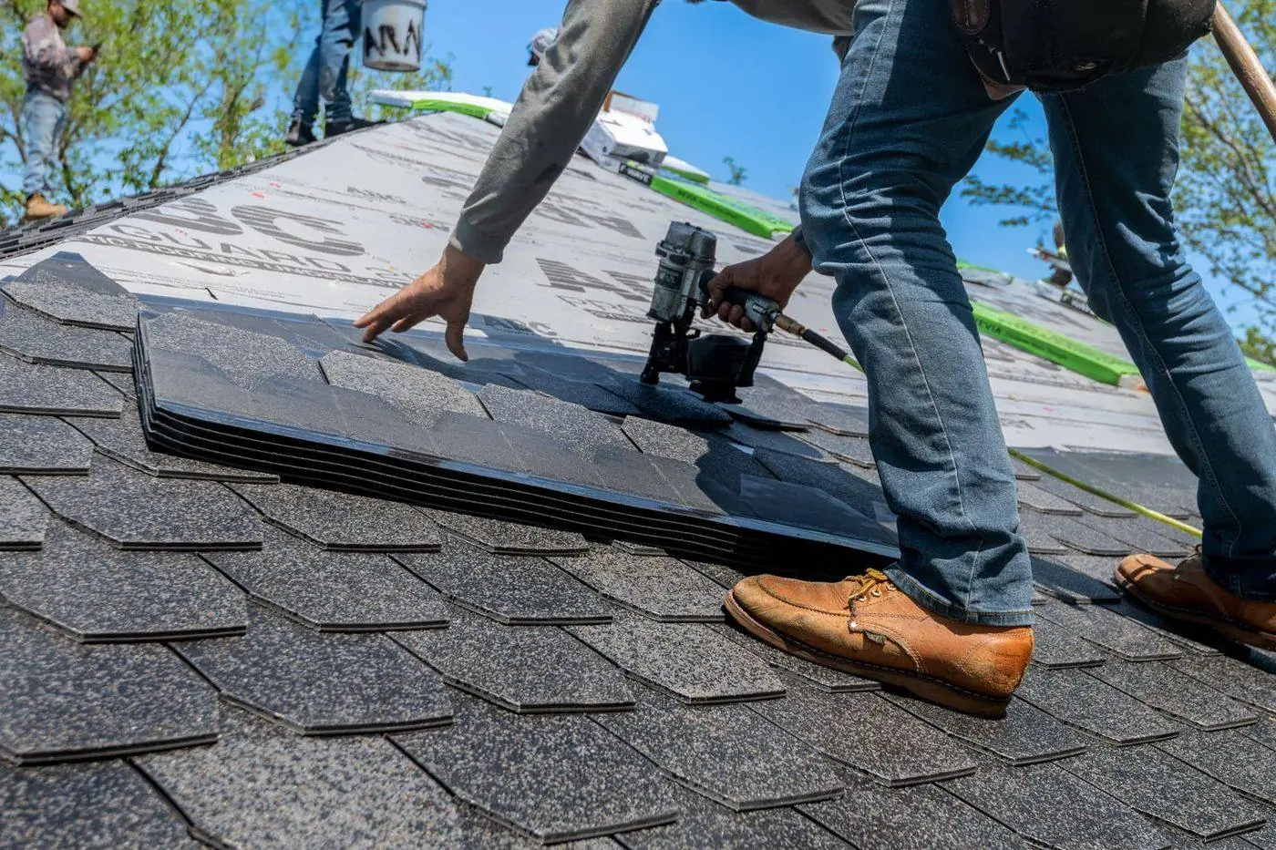 Shingle roof repair work